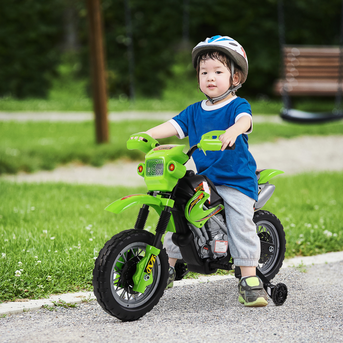 Green 6V Kids Electric Motorbike - Fun Ride-On for Ages 3-6 Years