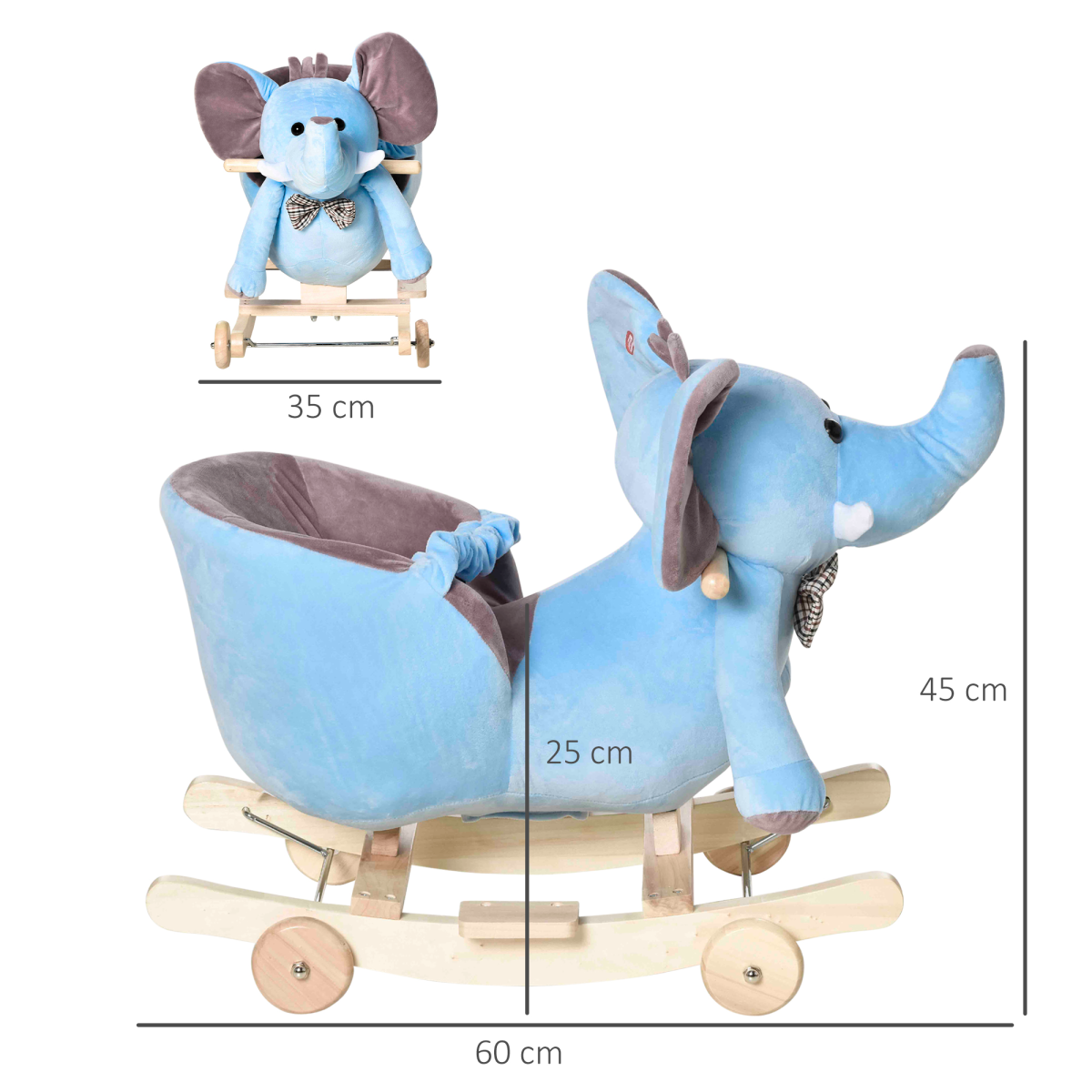 2-in-1 Elephant Rocking Horse with Wheels & Music - Fun for Little Adventurers!