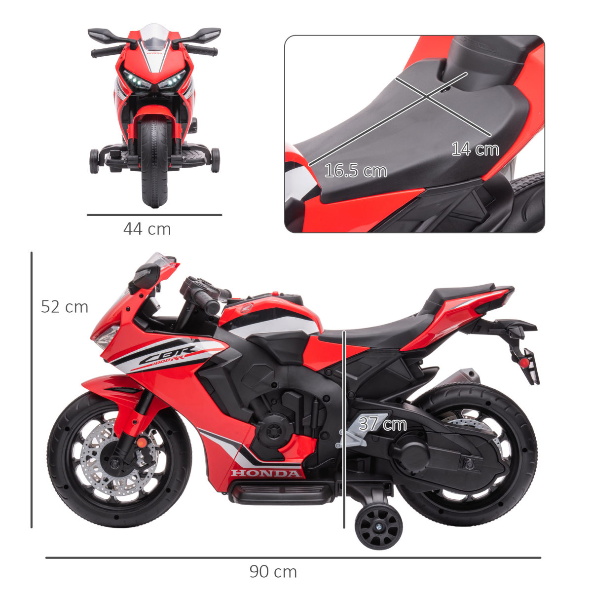 Honda 6V Kids Electric Motorbike - Safe Ride-On for Ages 3-5, Red