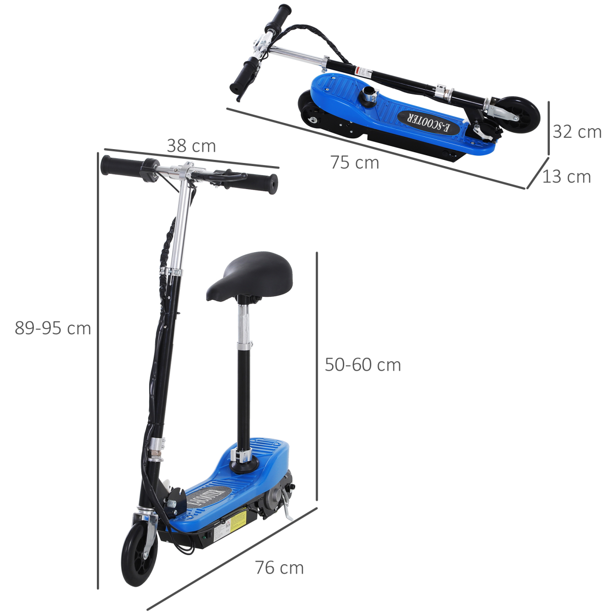 Blue Kids Electric Foldable Scooter - Durable, Stylish, & Easy to Carry!