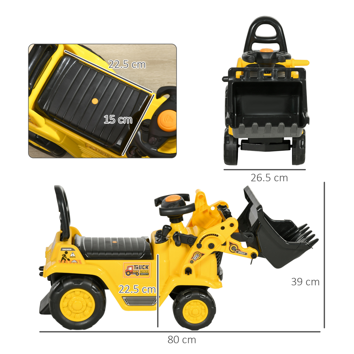 3-in-1 Ride-On Bulldozer Scooter & Storage Cart for Endless Fun!