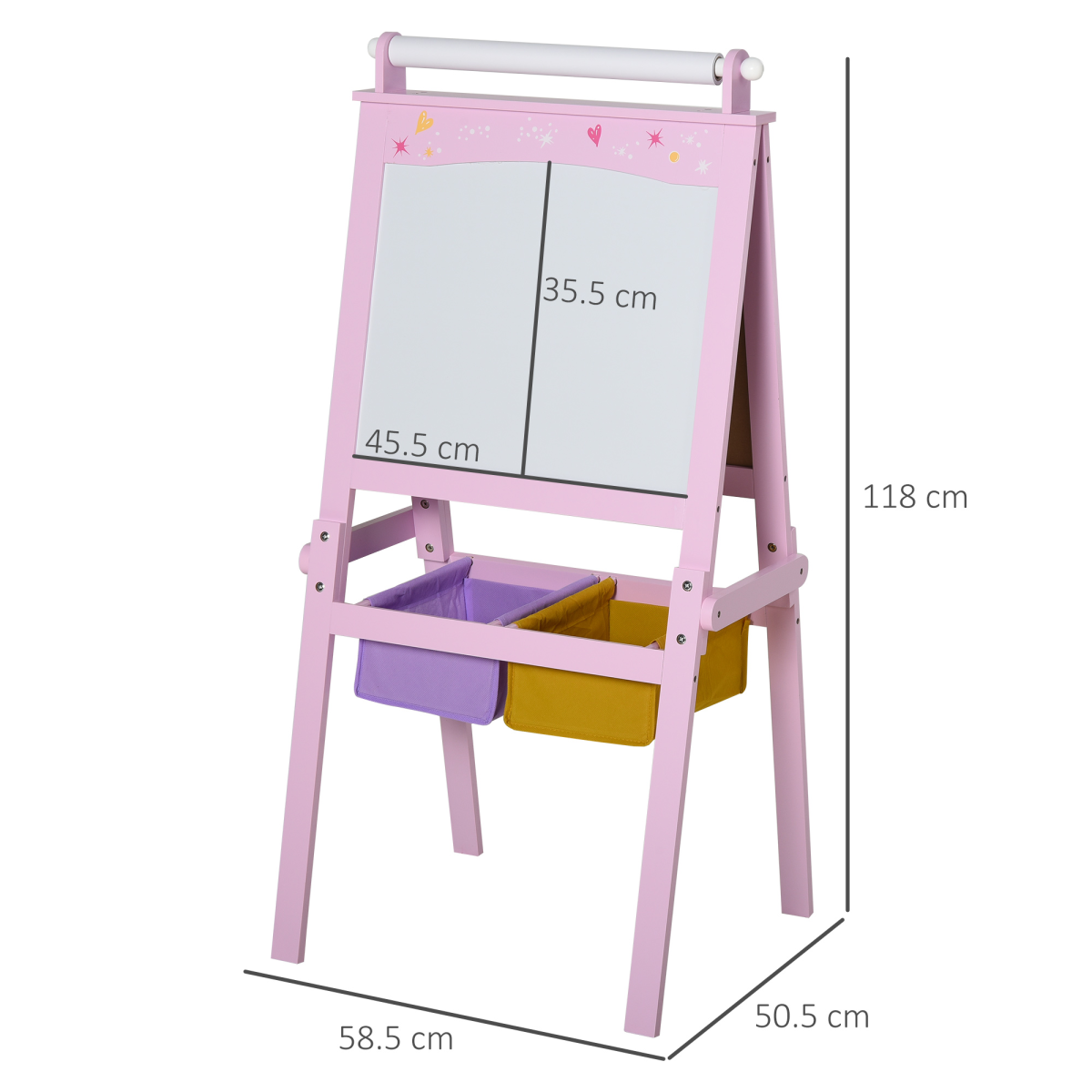 Creative Kids Double-Sided Art Easel with Paper Roll & Chalkboard