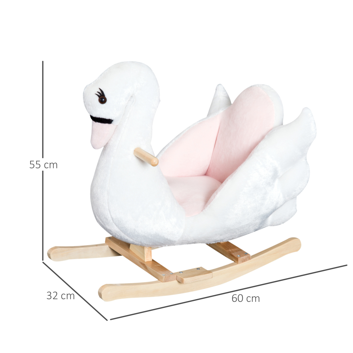 Kids Rocking Horse Ride On Swan Toy w/ Music Safety Seat for Toddler