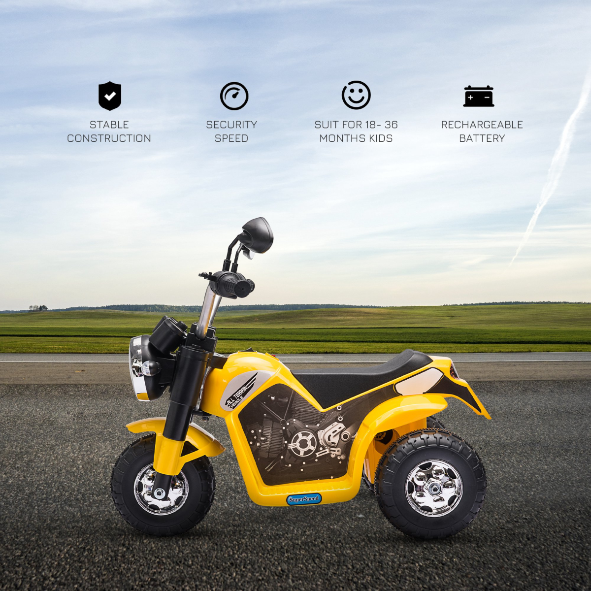 Vibrant 6V Kids' Electric Motorcycle - Safe & Fun Ride-On for 18-36 Months