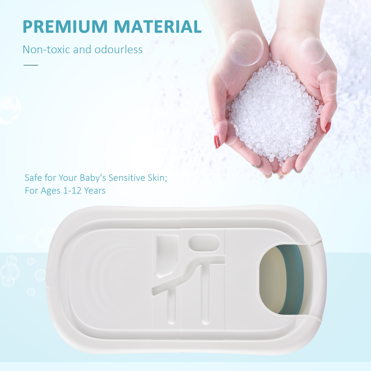 Space-Saving Foldable Bathtub for Kids Aged 1-12 – Safe & Stylish Design!