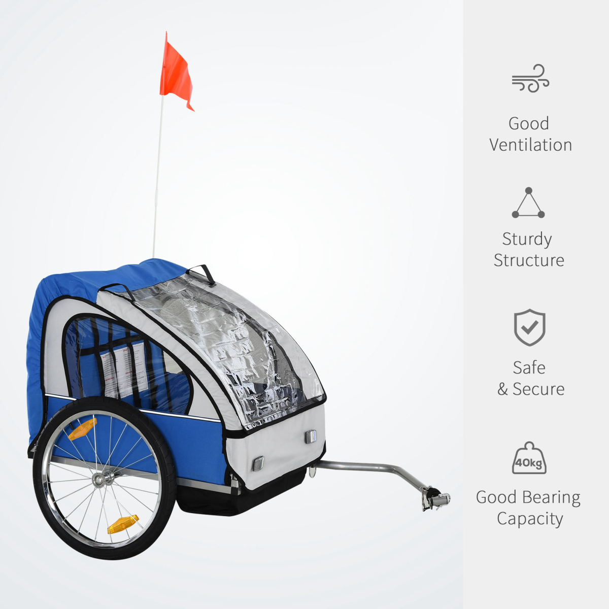 Adventure Buddy: 2-Seat Steel Frame Child Bike Trailer - Safe & Fun Rides!