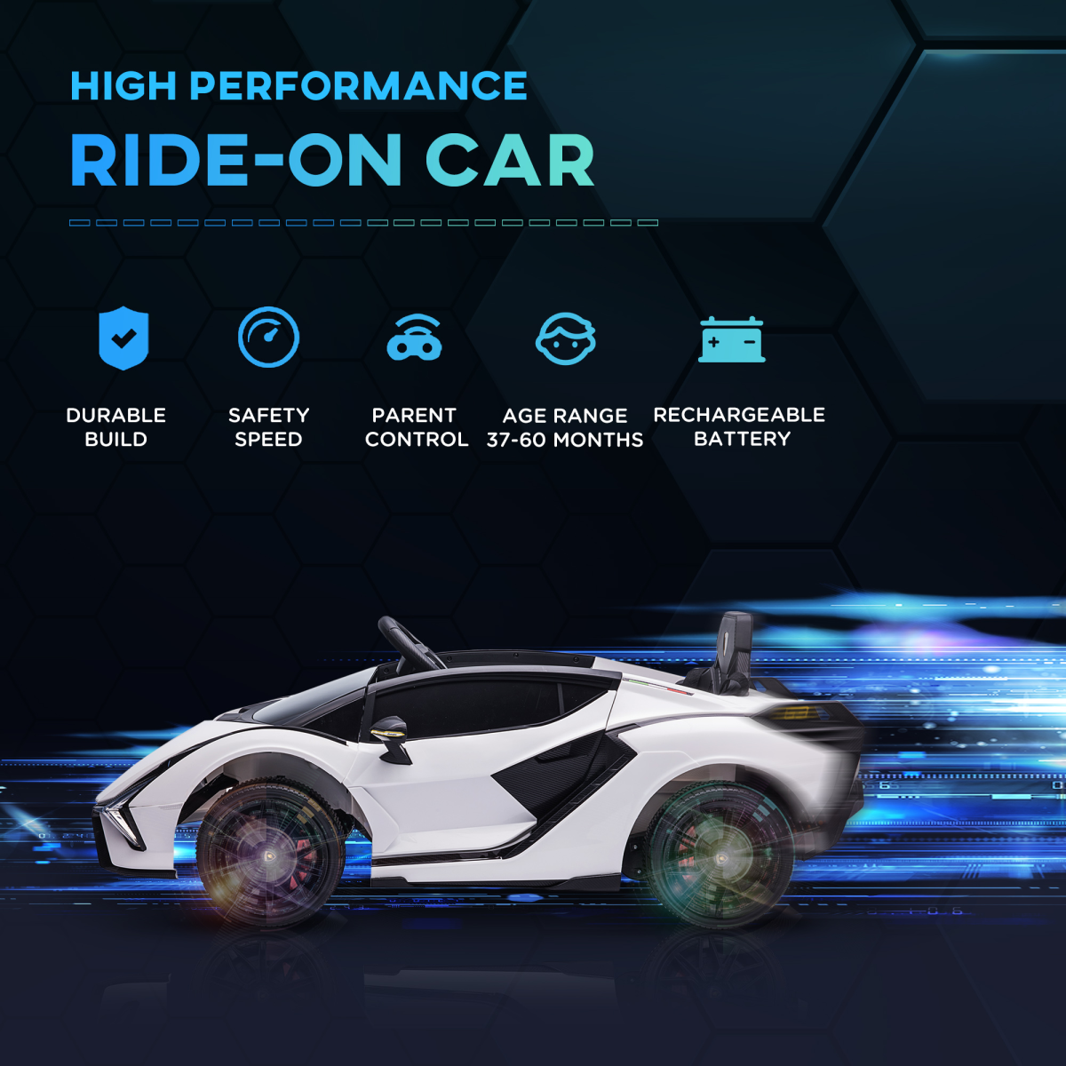 Lamborghini SIAN 12V Kids Electric Car Toy w/ Remote - Fun & Safe Driving!