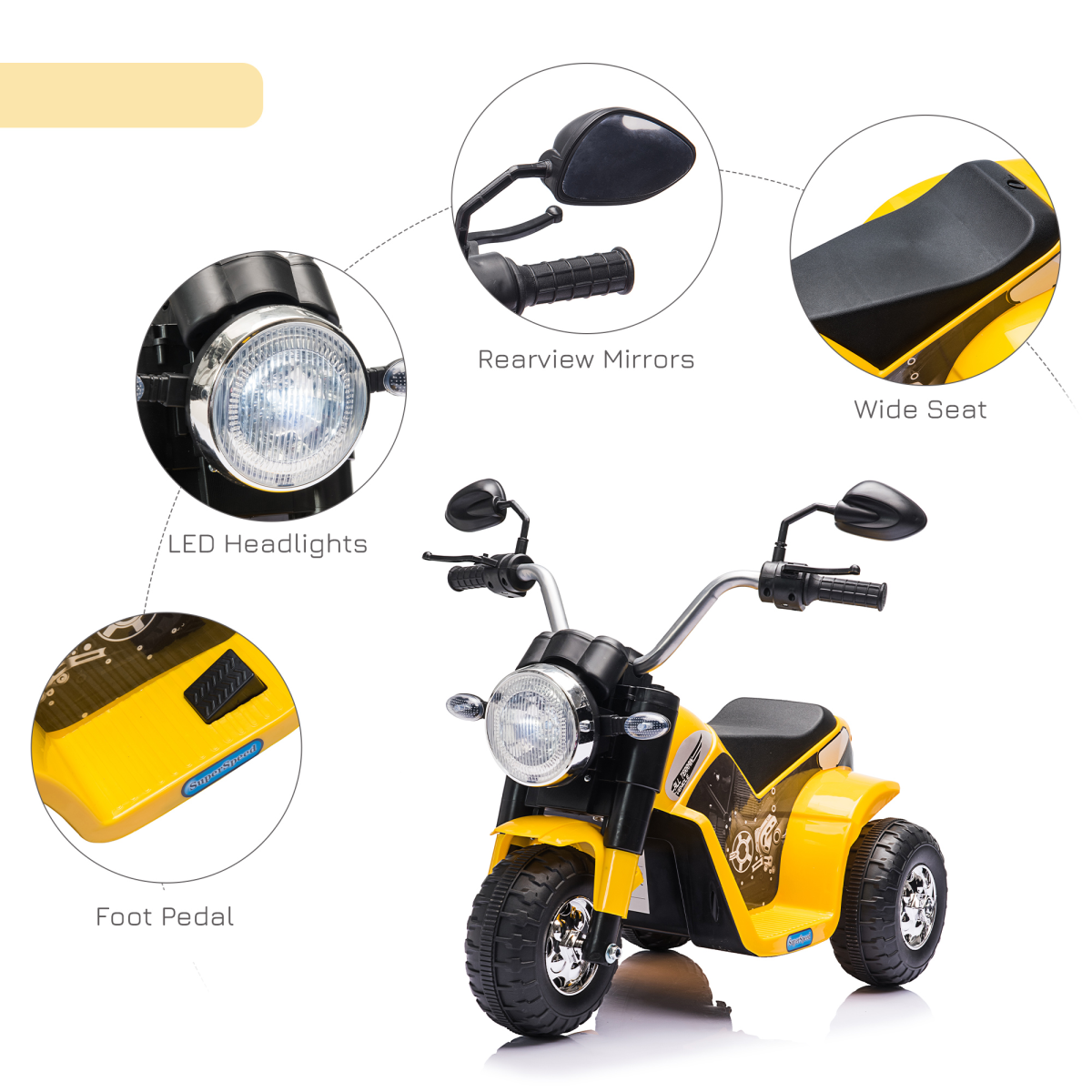 Vibrant 6V Kids' Electric Motorcycle - Safe & Fun Ride-On for 18-36 Months