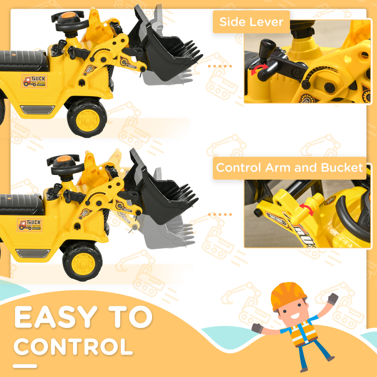 3-in-1 Ride-On Bulldozer Scooter & Storage Cart for Endless Fun!