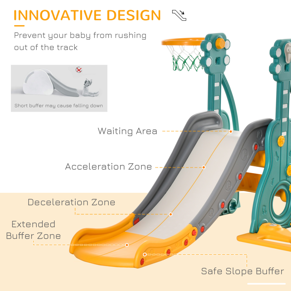Ultimate 3-in-1 Kids Activity Center: Swing, Slide & Basketball Fun!