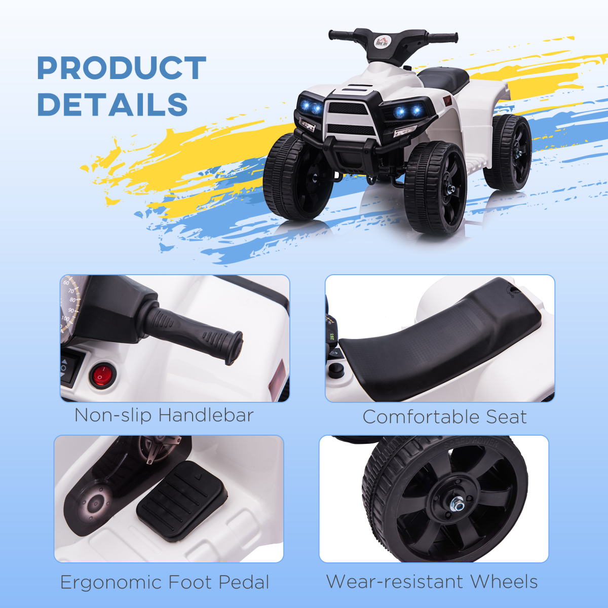 Electric 6V Kids ATV Ride-On Car for Toddlers - Stylish Black Adventure!