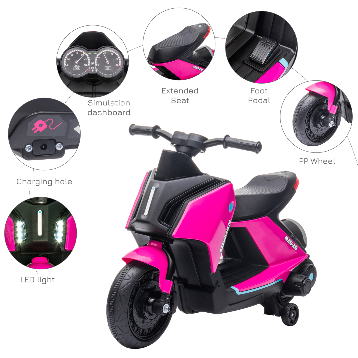 Kid's 6V Electric Pedal Motorcycle - Fun, Safe Ride-On Toy for Ages 2-4