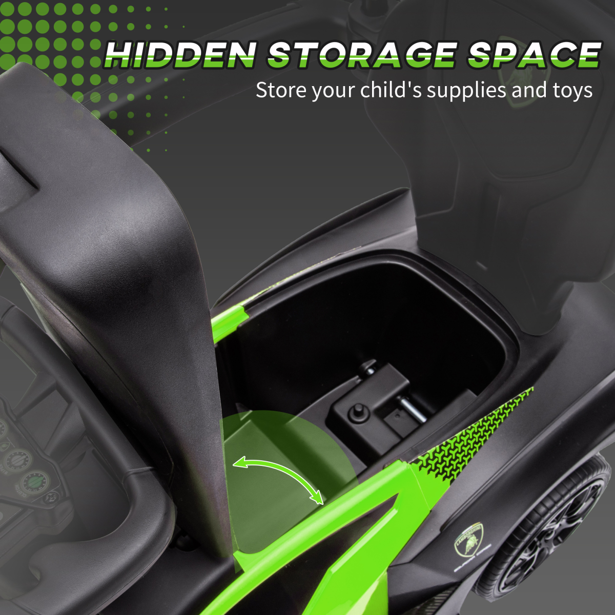 Lamborghini Essenza SCV12 2-in-1 Baby Ride-On & Push Car - Green Adventure!
