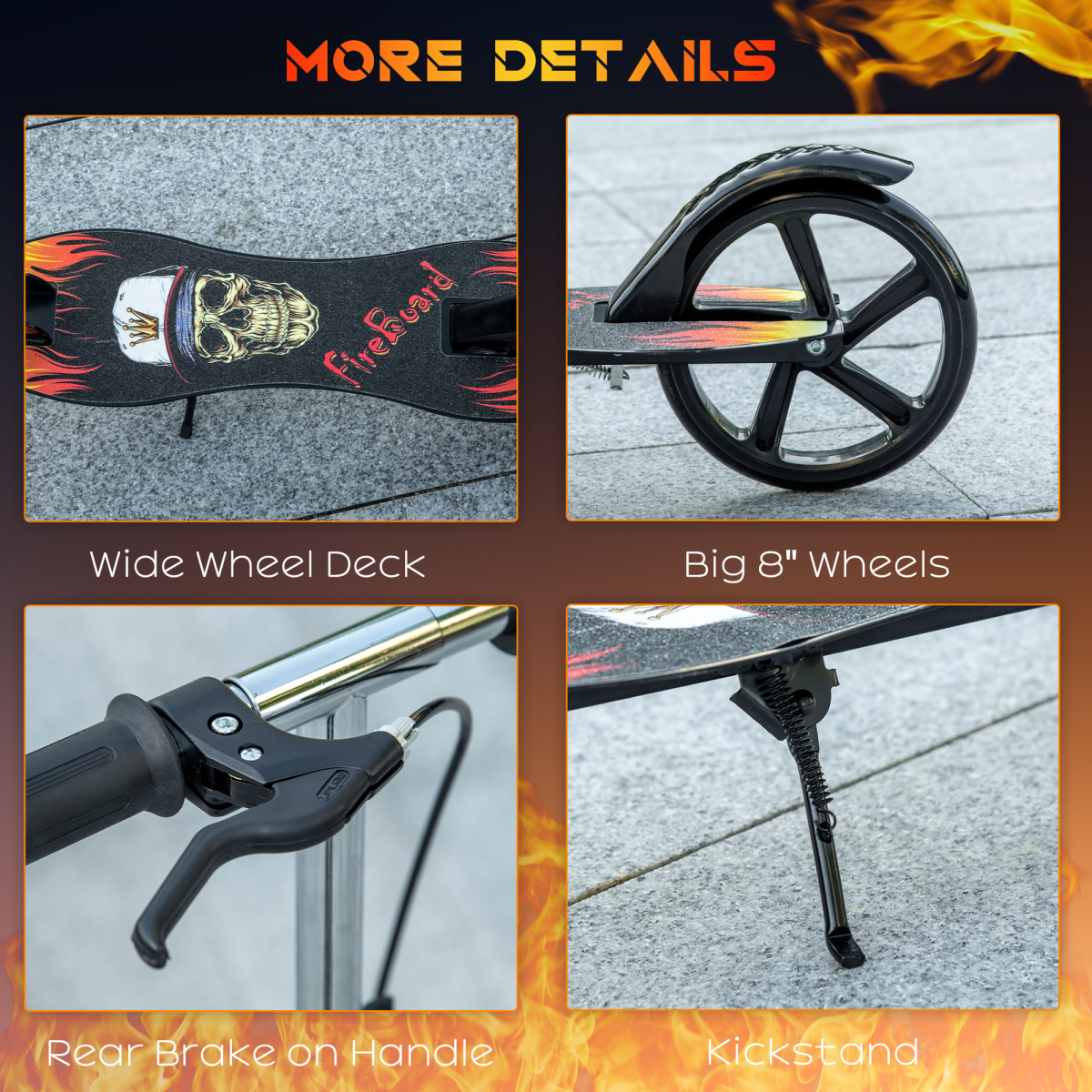 Adjustable Height Foldable Kick Scooter for Kids - Big Wheels & Safe Brake!