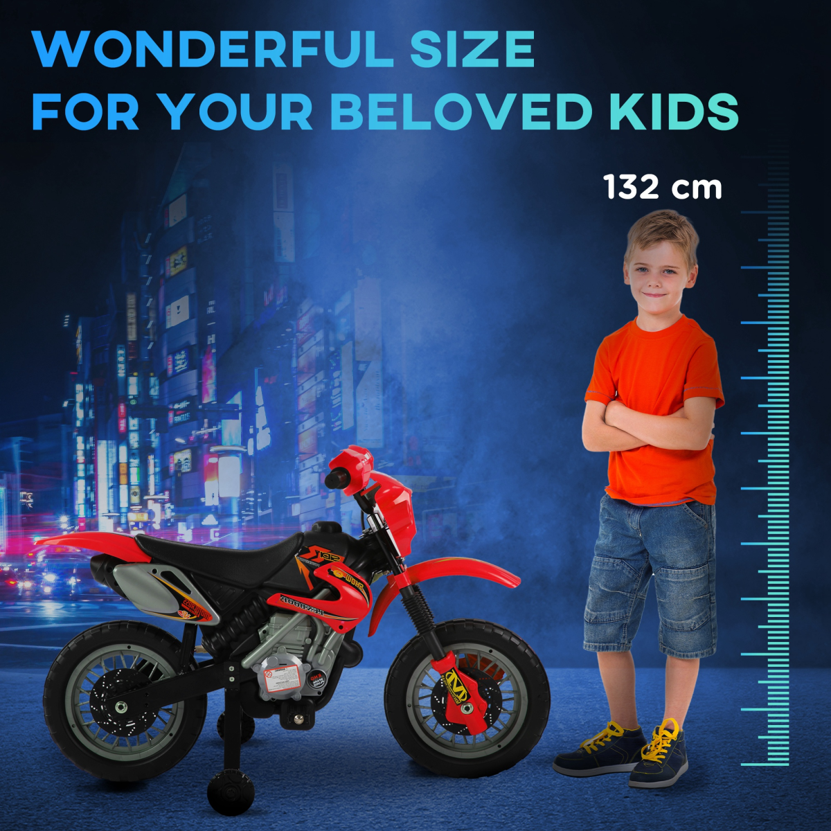 6V Kids Electric Motorbike Motorcycle Ride On for 3-6 Years Red HOMCOM