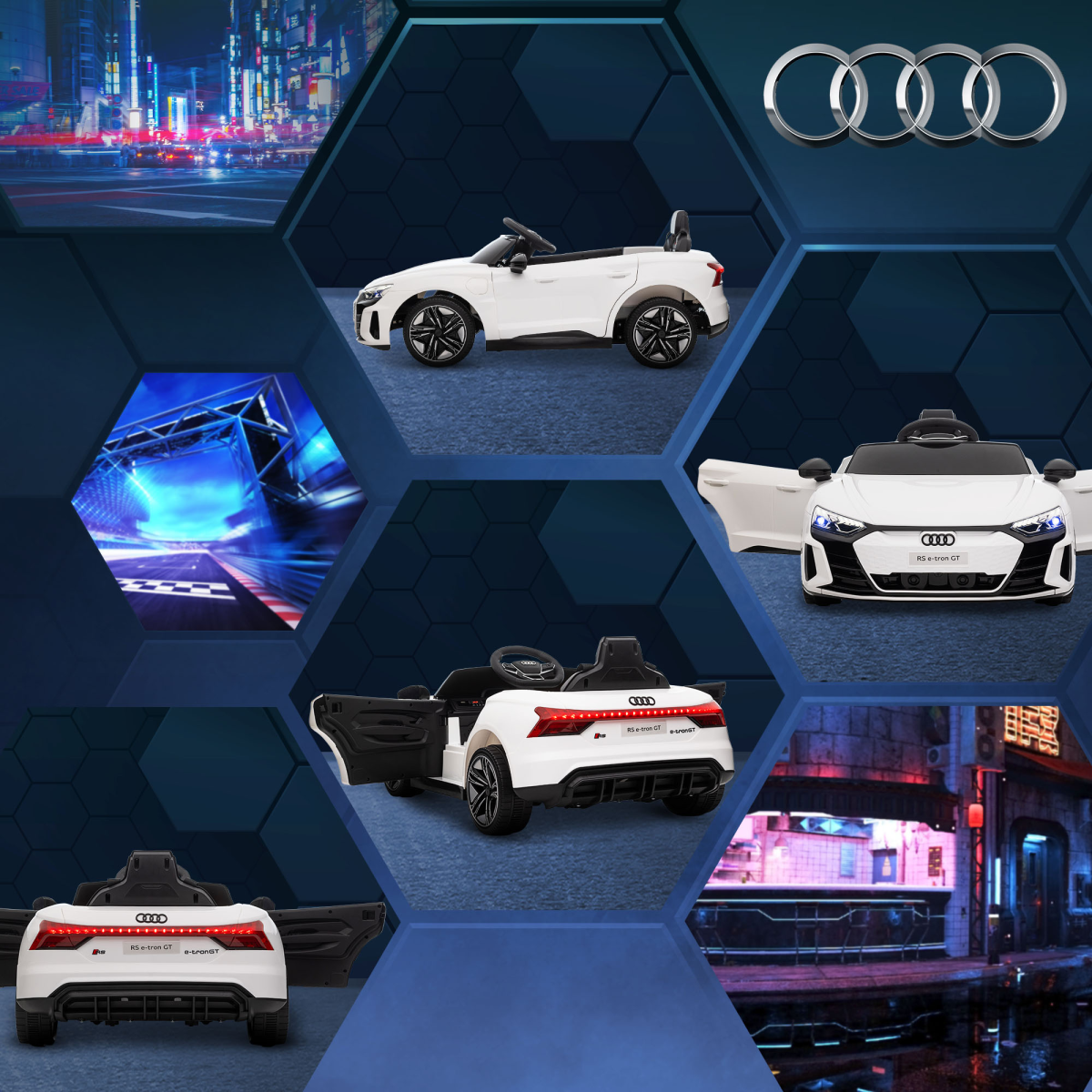 Audi RS e-tron GT 12V Kids Electric Ride-On Car with Remote Control - White