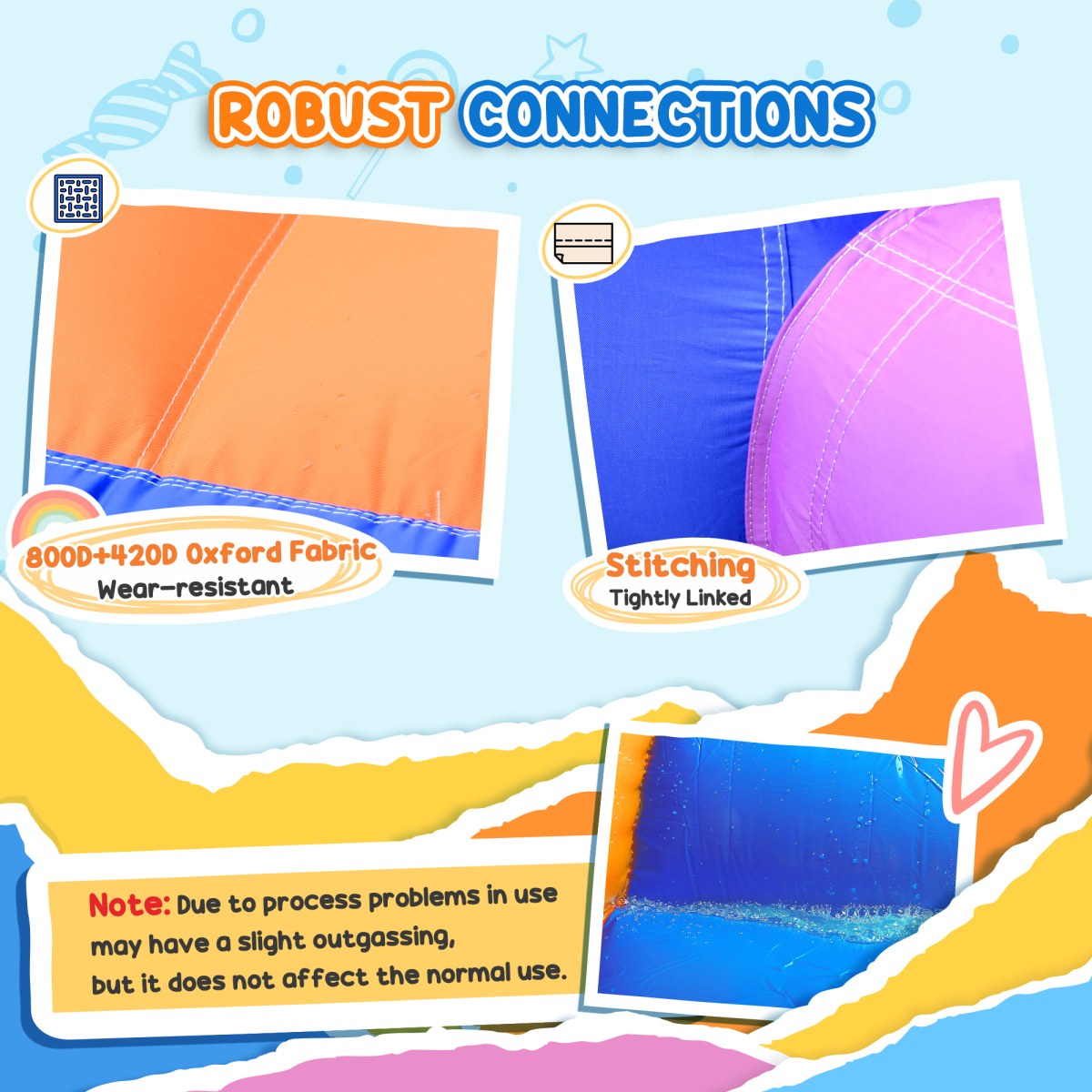 Rainbow Oasis Bouncy Castle & Trampoline Combo for Kids 3-8 Years