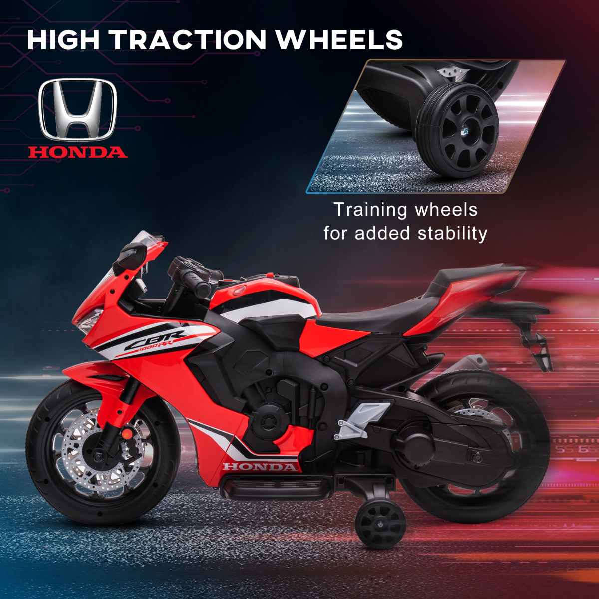 Honda 6V Kids Electric Motorbike - Safe Ride-On for Ages 3-5, Red