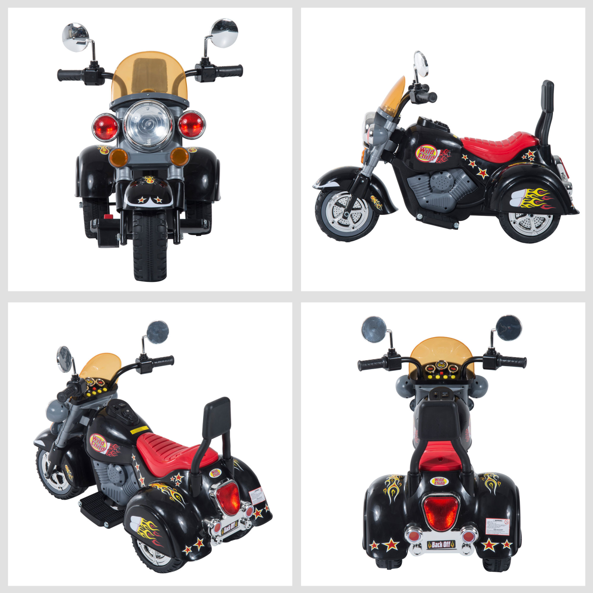 6V Kids Electric Motorbike Child Ride On Toy w/ Lights Sound Black
