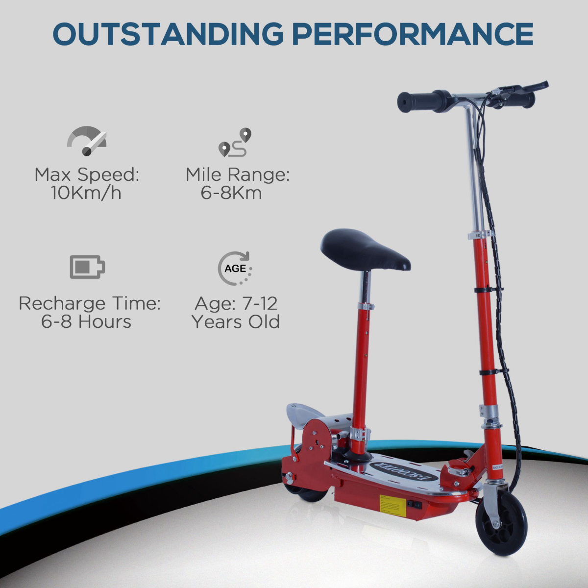 Foldable Electric Scooter for Teens - 12V 120W with Brake Kickstand