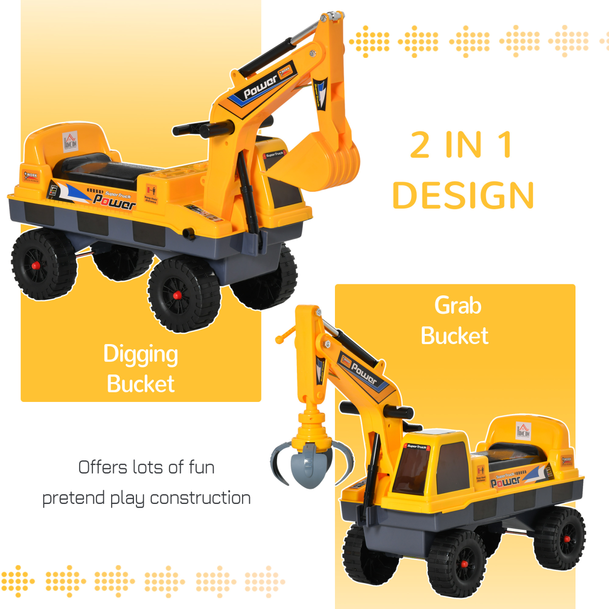 Dynamic Excavator Toy with Lights & Sounds - Fun for Toddlers 2-3 Years!