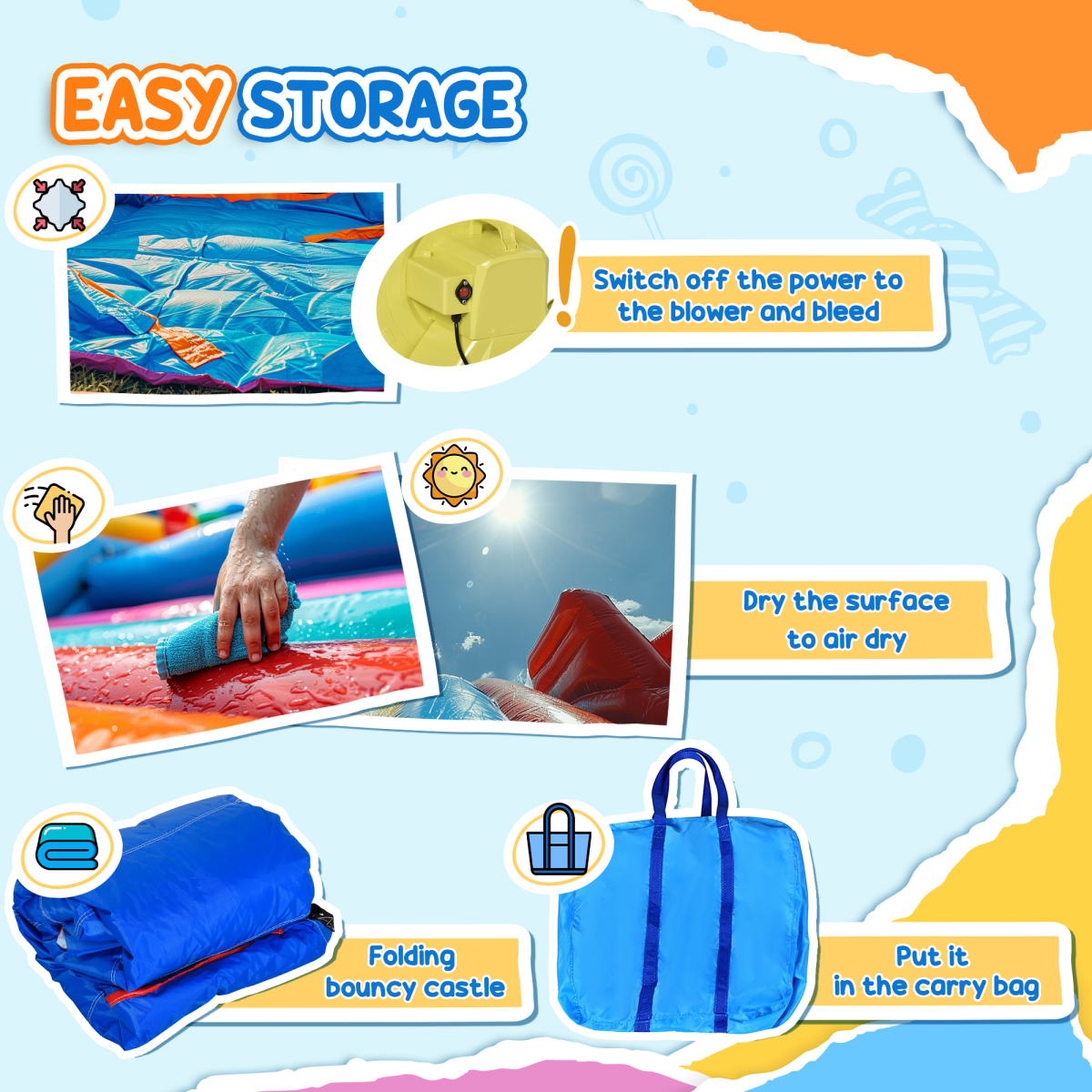 Rainbow Oasis Bouncy Castle & Trampoline Combo for Kids 3-8 Years