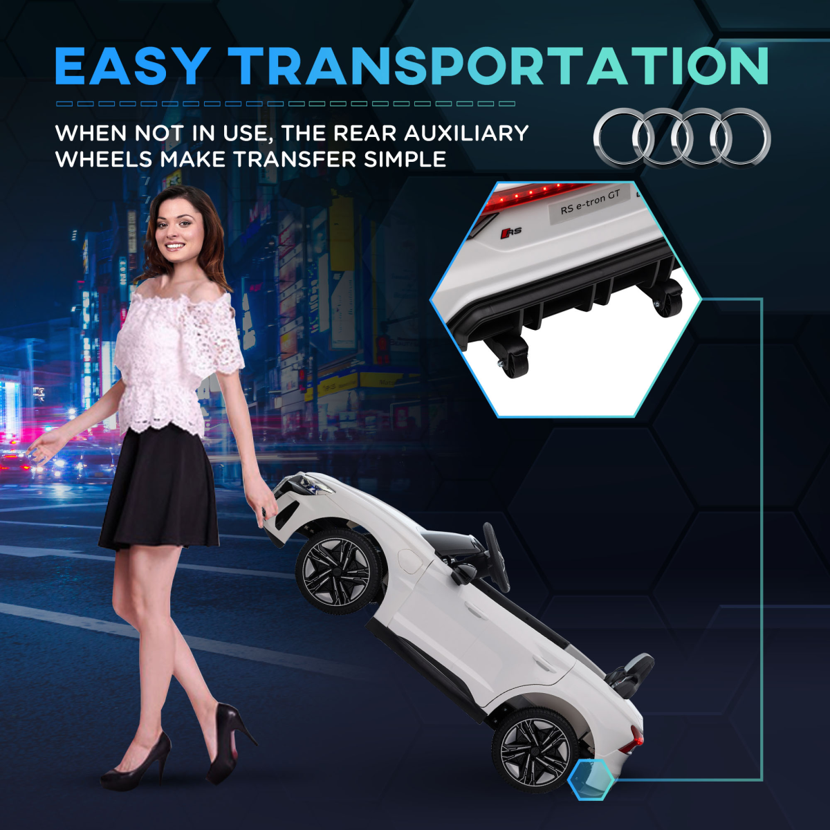 Audi RS e-tron GT 12V Kids Electric Ride-On Car with Remote Control - White