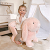 Cute Kids Ride-On Rocking Rabbit Sound Handlebars Seat Belt Plush Body