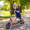 Red HOMCOM Kids Stunt Scooter with 12" EVA Tires - Adjustable & Safe Ride