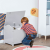 Charming Grey 40x60cm Kids Toy Storage Box - Safe, Sturdy & Stylish Organizer!