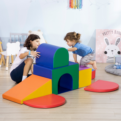 HOMCOM 7-Piece Kids Foam Play Set - Safe, Colorful Soft Climbing Fun!