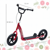 Red HOMCOM Kids Stunt Scooter with 12" EVA Tires - Adjustable & Safe Ride
