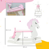 Kids Wooden Ride On Toy, Rocking Horse w/ Handlebar, Foot Pedal, Pink