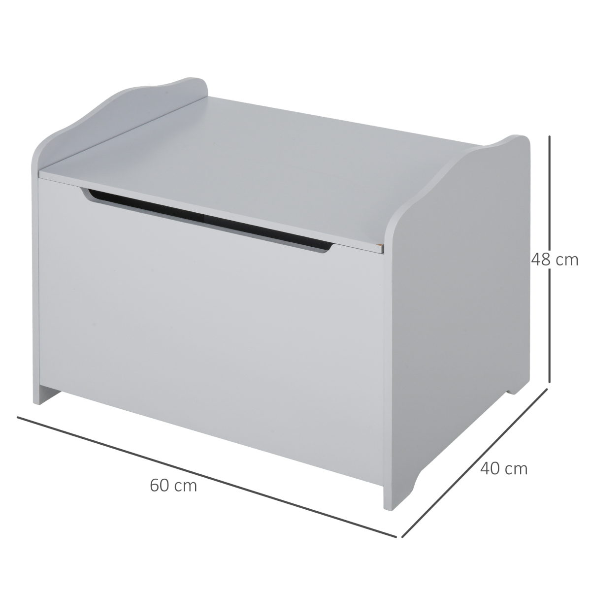 Charming Grey 40x60cm Kids Toy Storage Box - Safe, Sturdy & Stylish Organizer!