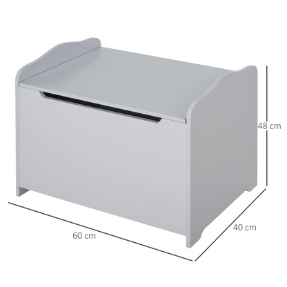Charming Grey 40x60cm Kids Toy Storage Box - Safe, Sturdy & Stylish Organizer!