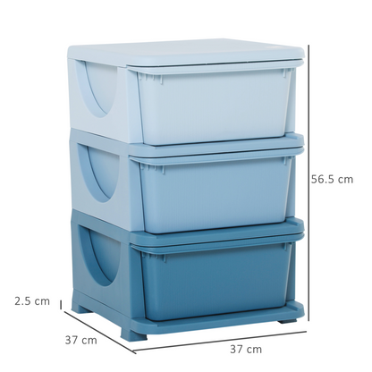 Colorful 3-Tier Kids Storage Tower - Safe, Stable & Versatile Drawer Unit