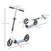 HOMCOM Foldable Kick Scooter - Adjustable Height for Kids, Lightweight Aluminum