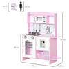 Kitchen Set for Kids W/ Lights Sounds, Microwave, Sink, for Aged 3-6 HOMCOM