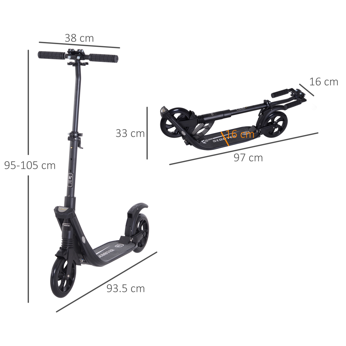 Ultra-Fold Adjustable Kick Scooter for Teens & Adults - Compact & Safe Riding