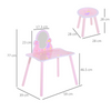 Enchanting Pink Kids Dressing Table Play Set with Stool & Mirror