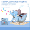 2-in-1 Elephant Rocking Horse with Wheels & Music - Fun for Little Adventurers!