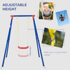Metal Swing Set w/ Adjustable Rope A-Frame Stand Outdoor Playset Outsunny