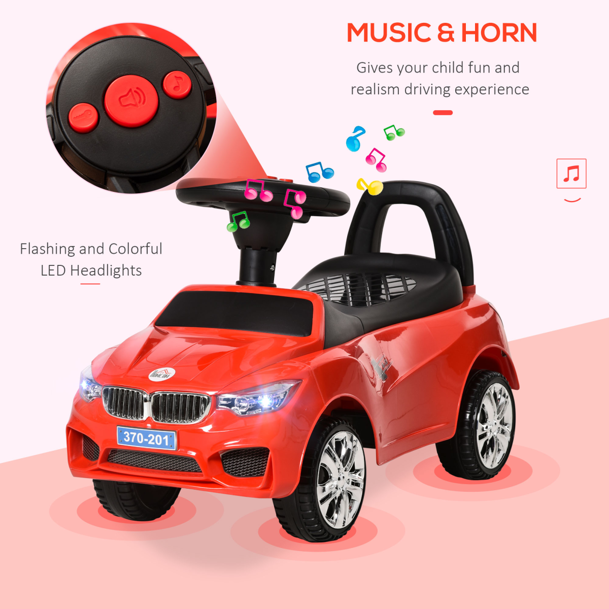 Red Ride-On Car Walker for Toddlers: Fun, Safe & Active Playtime Adventure!