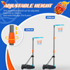 3 Pcs Kids Basketball Set Hoop Ball Pump Height Fillable Base 3-8 Yrs