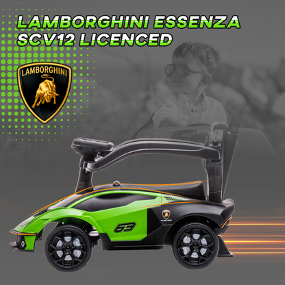 Lamborghini Essenza SCV12 2-in-1 Baby Ride-On & Push Car - Green Adventure!