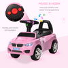 Stylish Pink Ride-On Car for Toddlers with Music, Lights & Storage