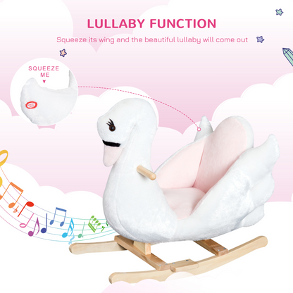 Kids Rocking Horse Ride On Swan Toy w/ Music Safety Seat for Toddler