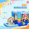 Rainbow Oasis Bouncy Castle & Trampoline Combo for Kids 3-8 Years