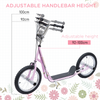 Adjustable Pink Stunt Scooter for Kids, 16" Wheels - Fun & Safe Rides!