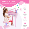 Mini Pink Piano Keyboard Set with Microphone & Stool for Creative Kids!